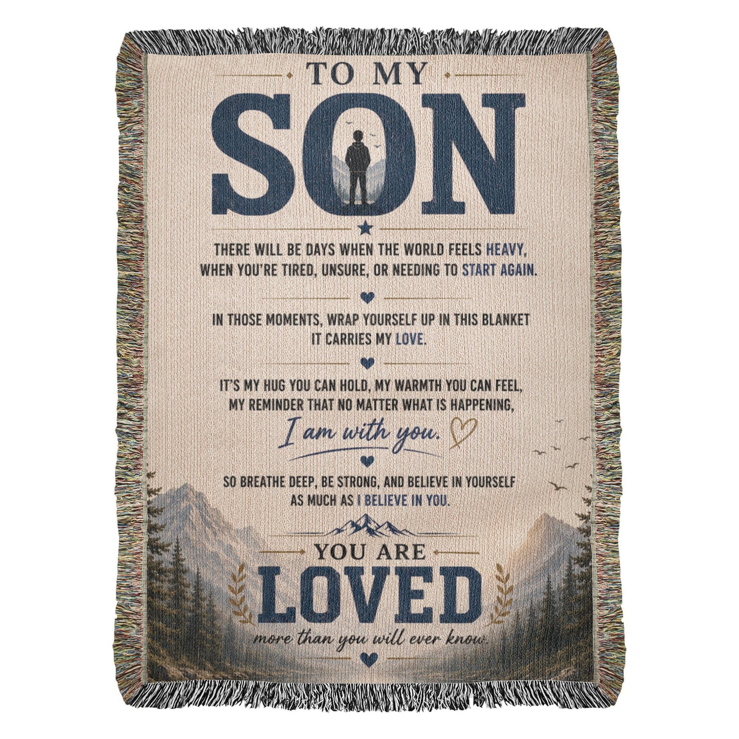 To My Son – You Are Loved Inspirational Blanket | Meaningful Gift for Son, Graduation, Birthday & Life Encouragement