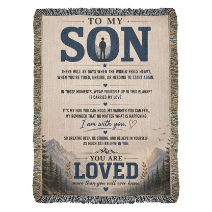 To My Son – You Are Loved Inspirational Blanket | Meaningful Gift for Son, Graduation, Birthday & Life Encouragement
