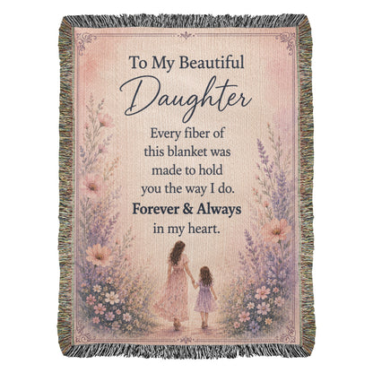To My Beautiful Daughter Woven Blanket | Gift from Mom