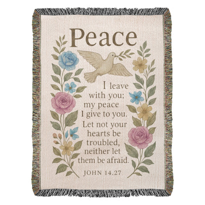 Peace I Leave With You Woven Blanket | John 14:27 Gift