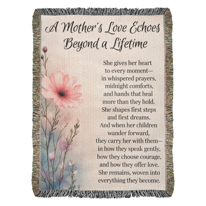 A Mother's Love Echoes Beyond a Lifetime Woven Memorial Blanket