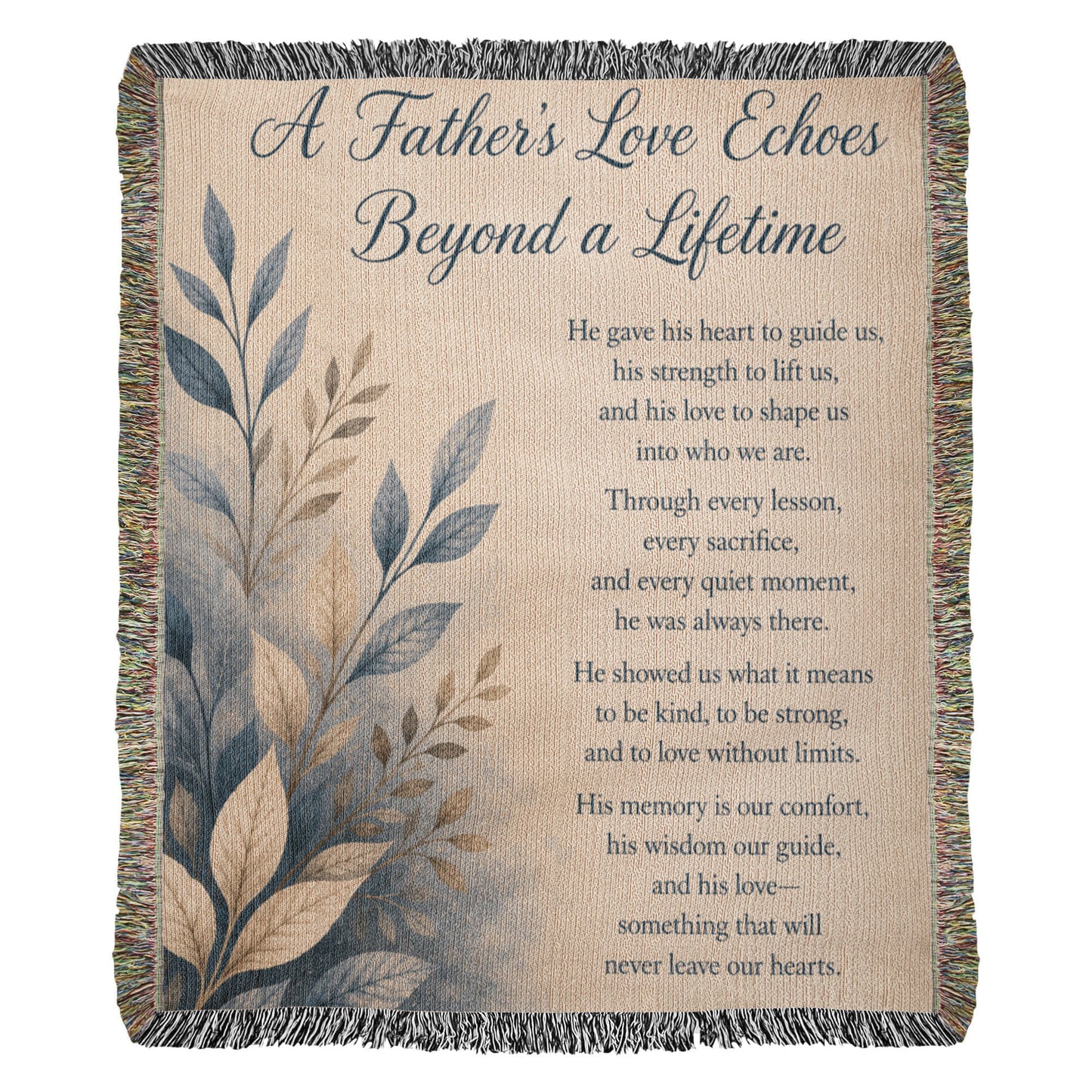 A Father's Love Echoes Beyond a Lifetime | Memorial Gift for Dad | Remembrance Blanket