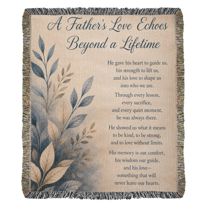 A Father's Love Echoes Beyond a Lifetime | Memorial Gift for Dad | Remembrance Blanket