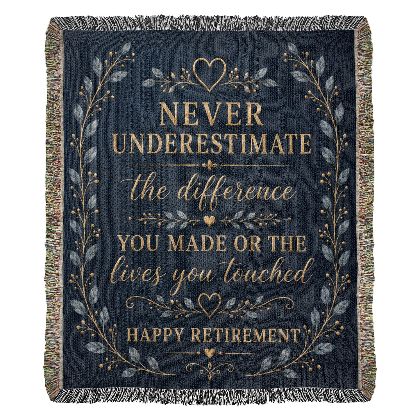 Retirement Gift Blanket | Never Underestimate the Difference You Made | Retirement Keepsake Throw