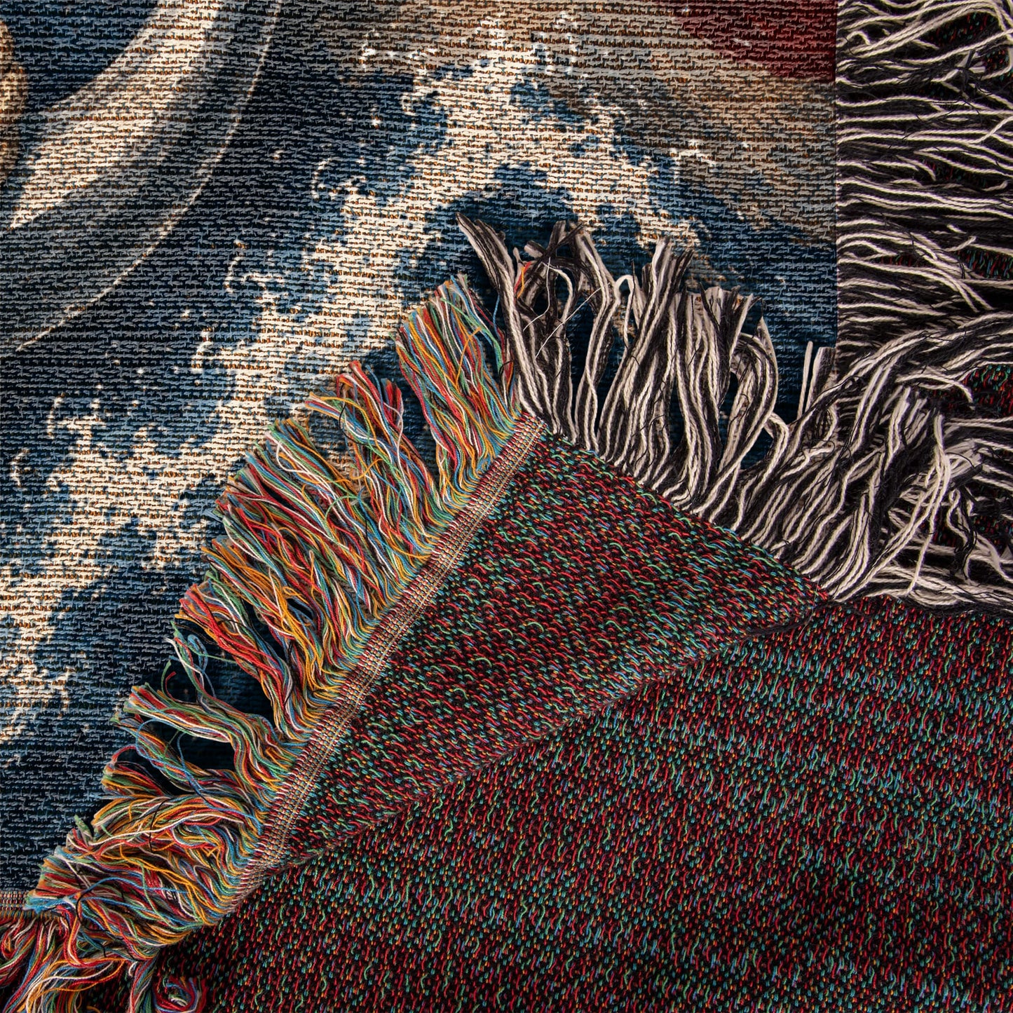 Patriotic Anchor Woven Blanket | Navy-Inspired Nautical Gift
