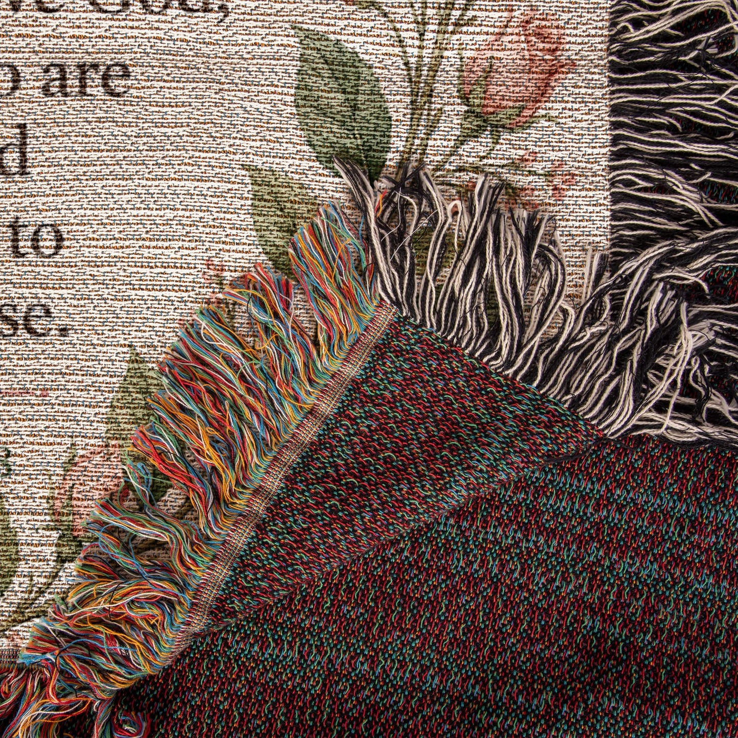 Romans 8:28 Woven Blanket | Floral Christian Gift
