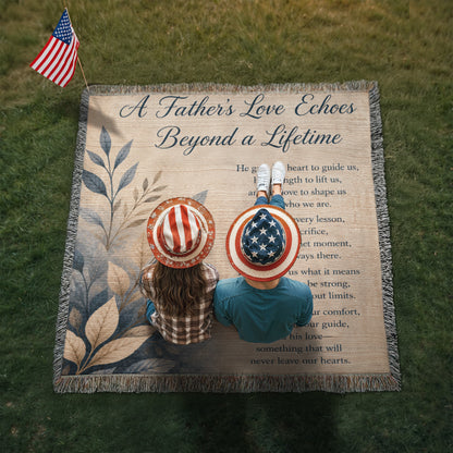 A Father's Love Echoes Beyond a Lifetime | Memorial Gift for Dad | Remembrance Blanket