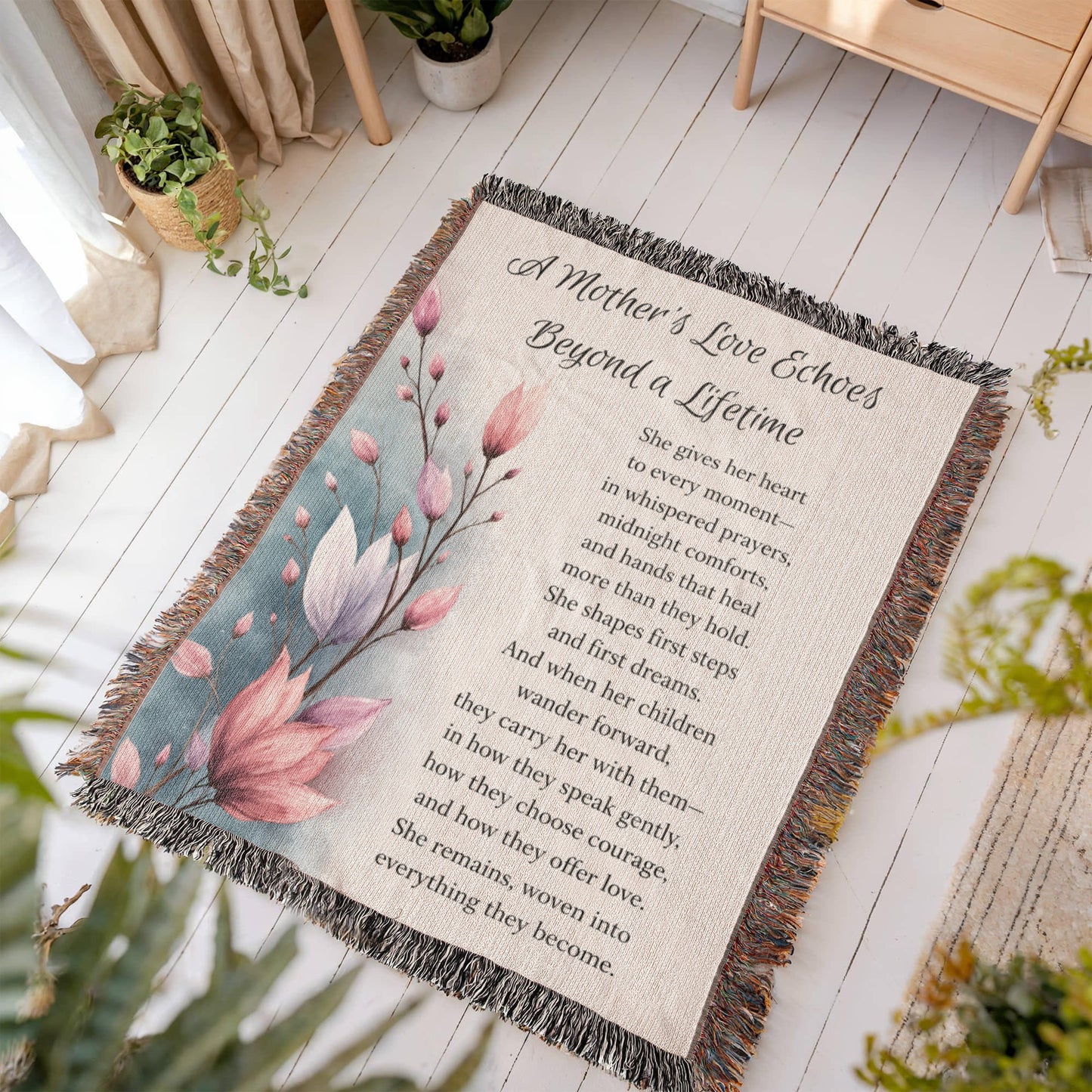 A Mother's Love Echoes Beyond a Lifetime | Memorial Poem Poster for Mom