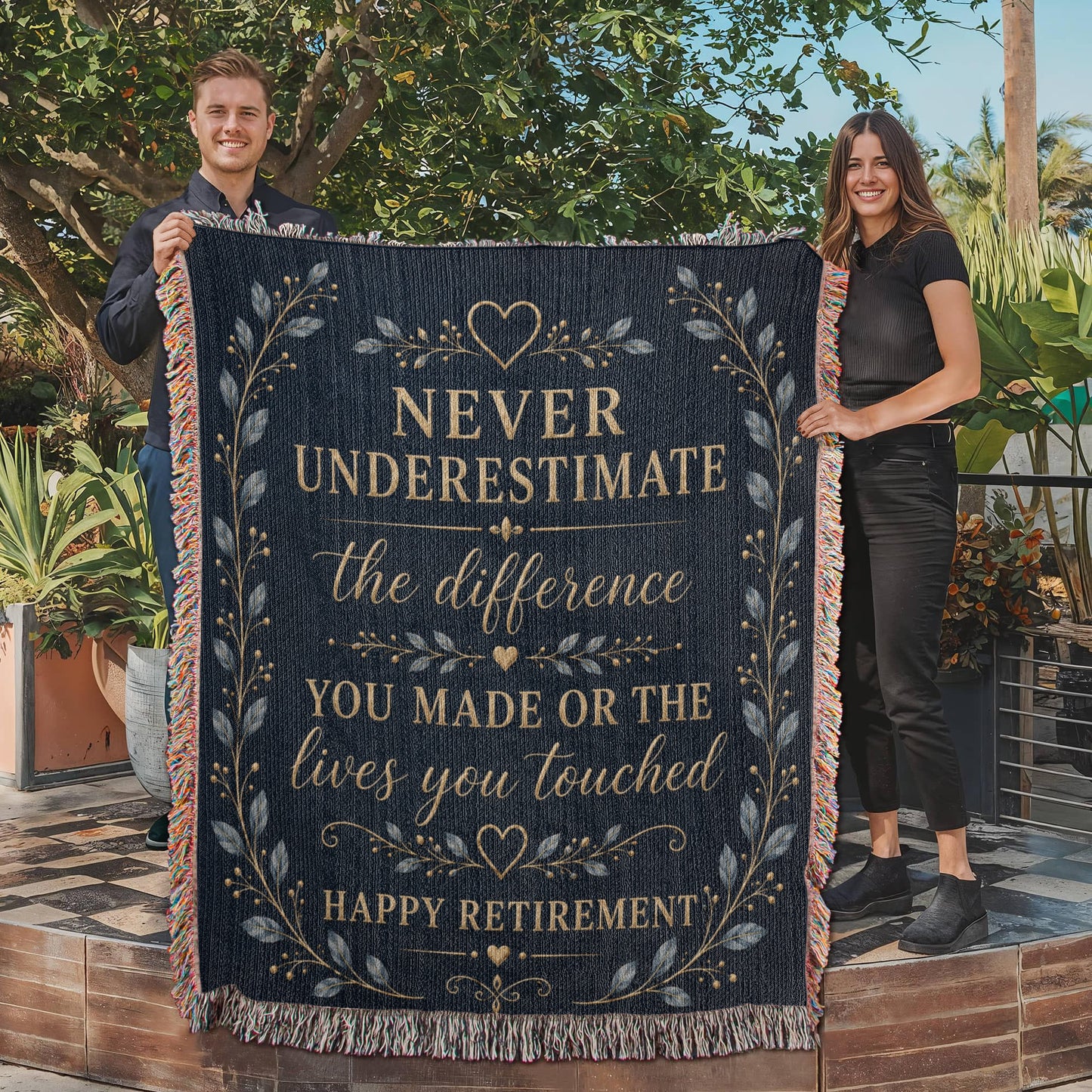 Retirement Gift Blanket | Never Underestimate the Difference You Made | Retirement Keepsake Throw