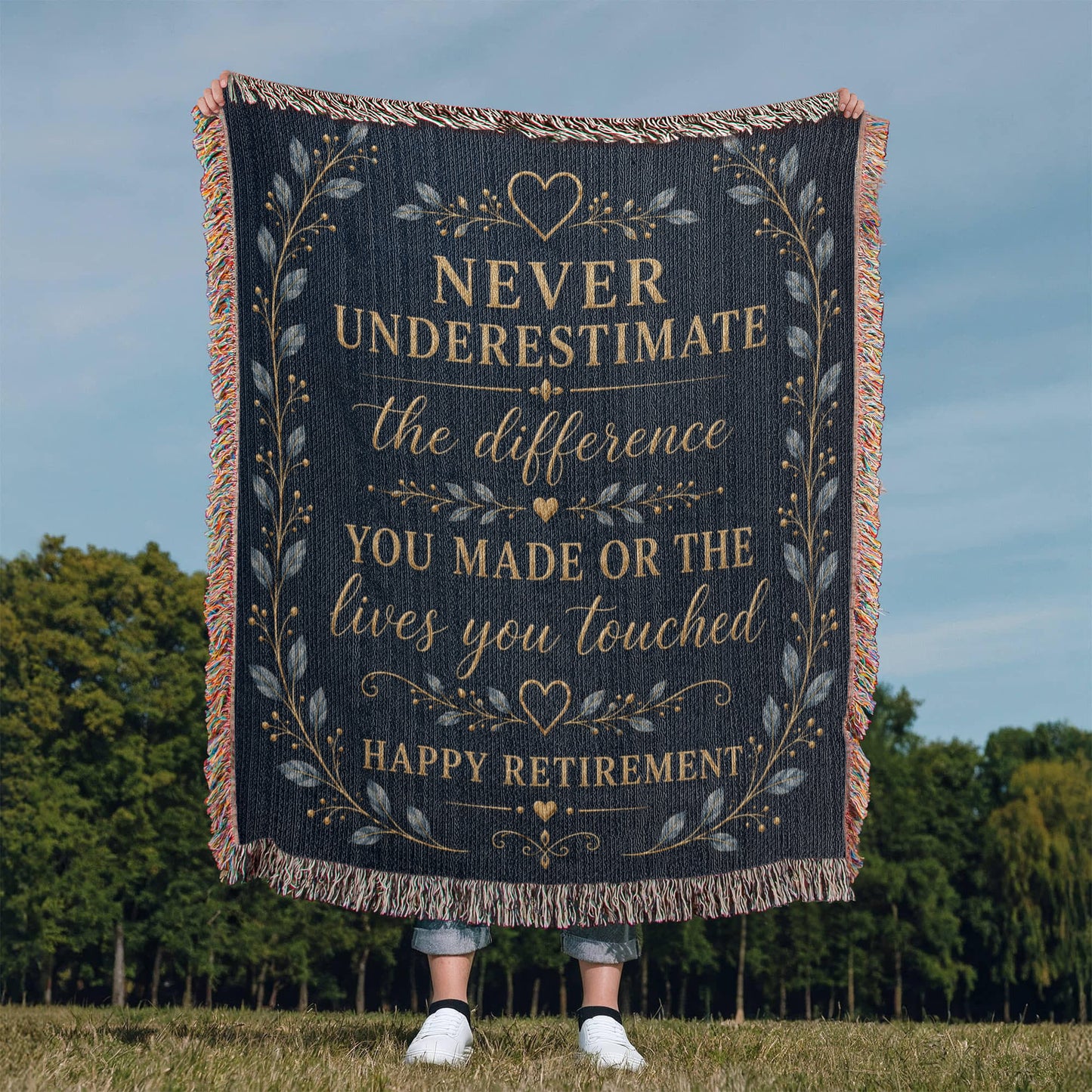 Retirement Gift Blanket | Never Underestimate the Difference You Made | Retirement Keepsake Throw