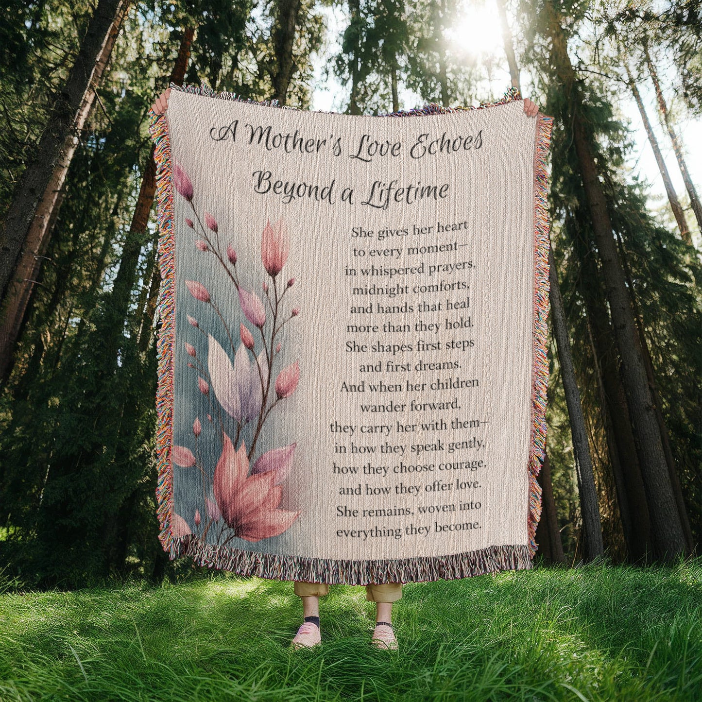 A Mother's Love Echoes Beyond a Lifetime | Memorial Poem Poster for Mom