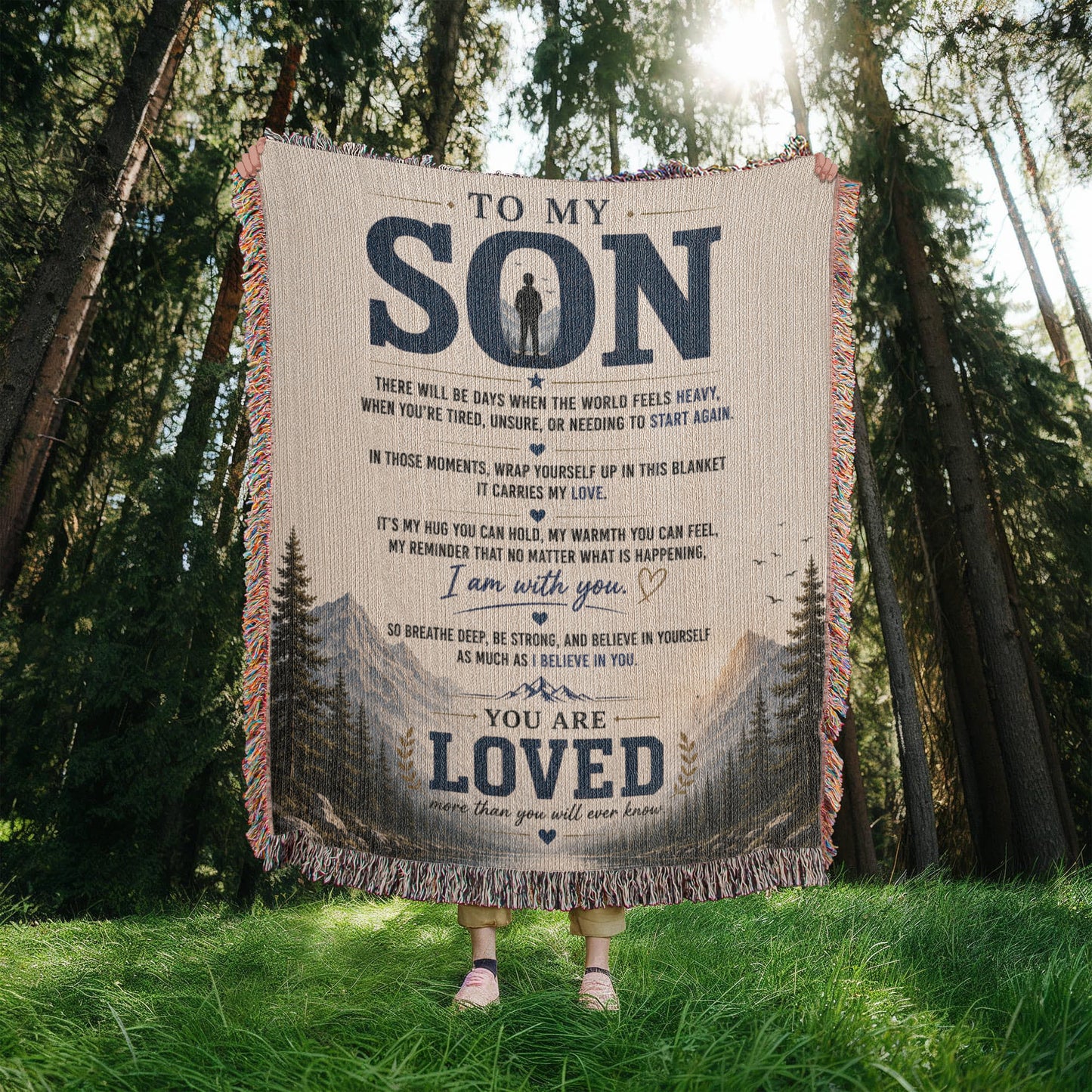 To My Son – You Are Loved Inspirational Blanket | Meaningful Gift for Son, Graduation, Birthday & Life Encouragement
