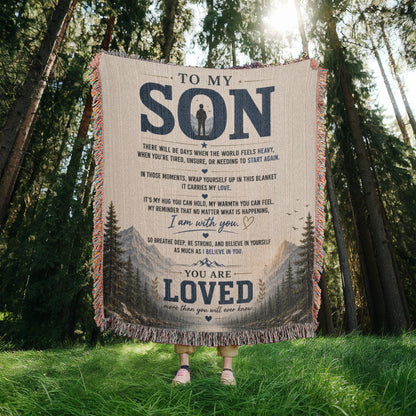 To My Son – You Are Loved Inspirational Blanket | Meaningful Gift for Son, Graduation, Birthday & Life Encouragement