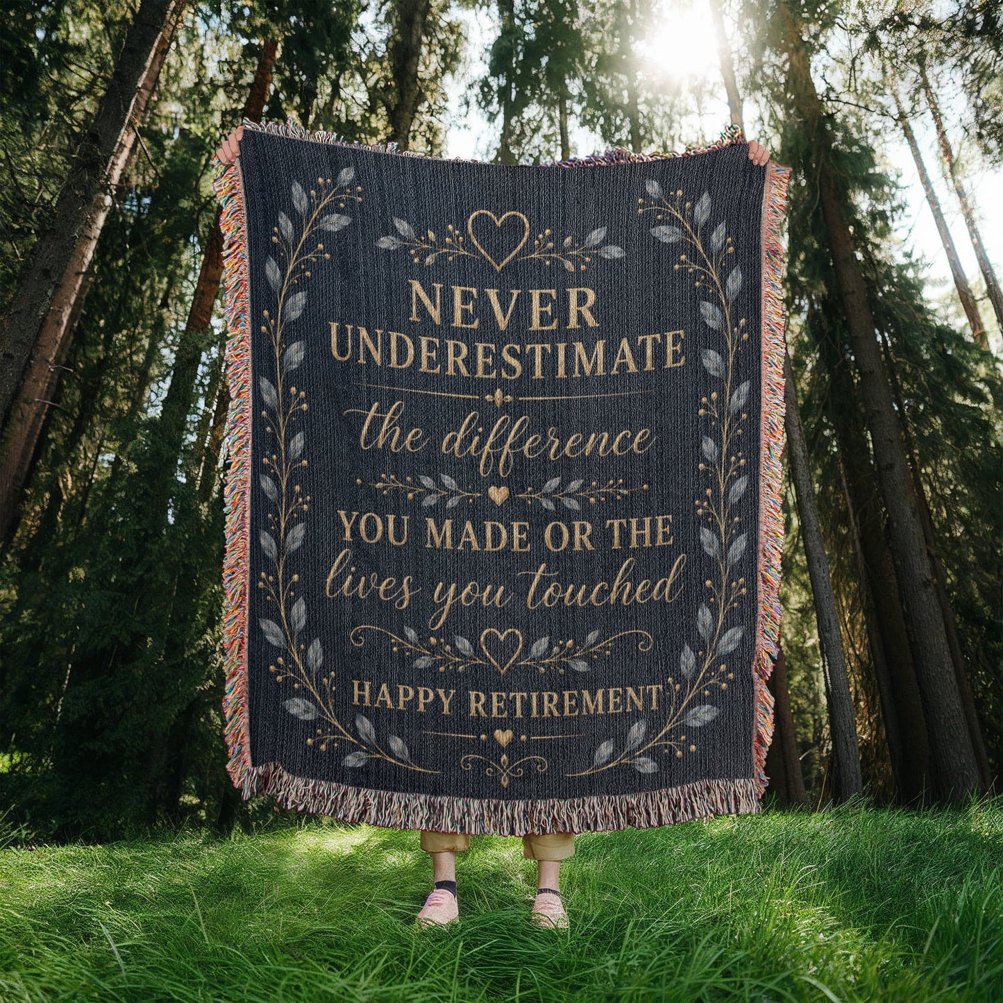 Retirement Gift Blanket | Never Underestimate the Difference You Made | Retirement Keepsake Throw