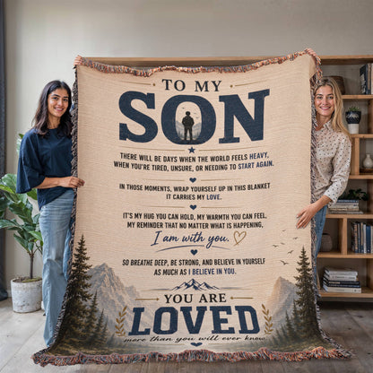 To My Son – You Are Loved Inspirational Blanket | Meaningful Gift for Son, Graduation, Birthday & Life Encouragement