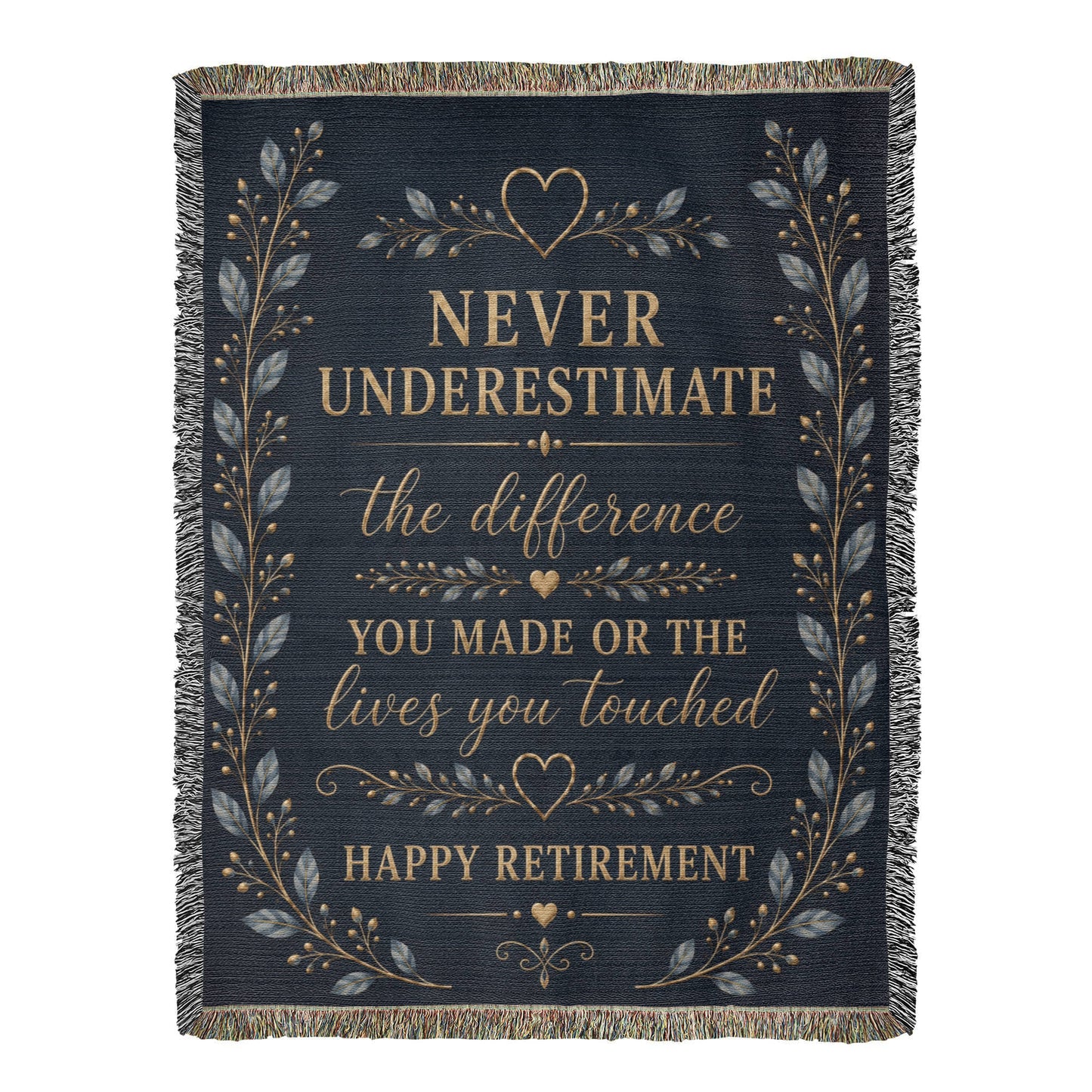 Retirement Gift Blanket | Never Underestimate the Difference You Made | Retirement Keepsake Throw