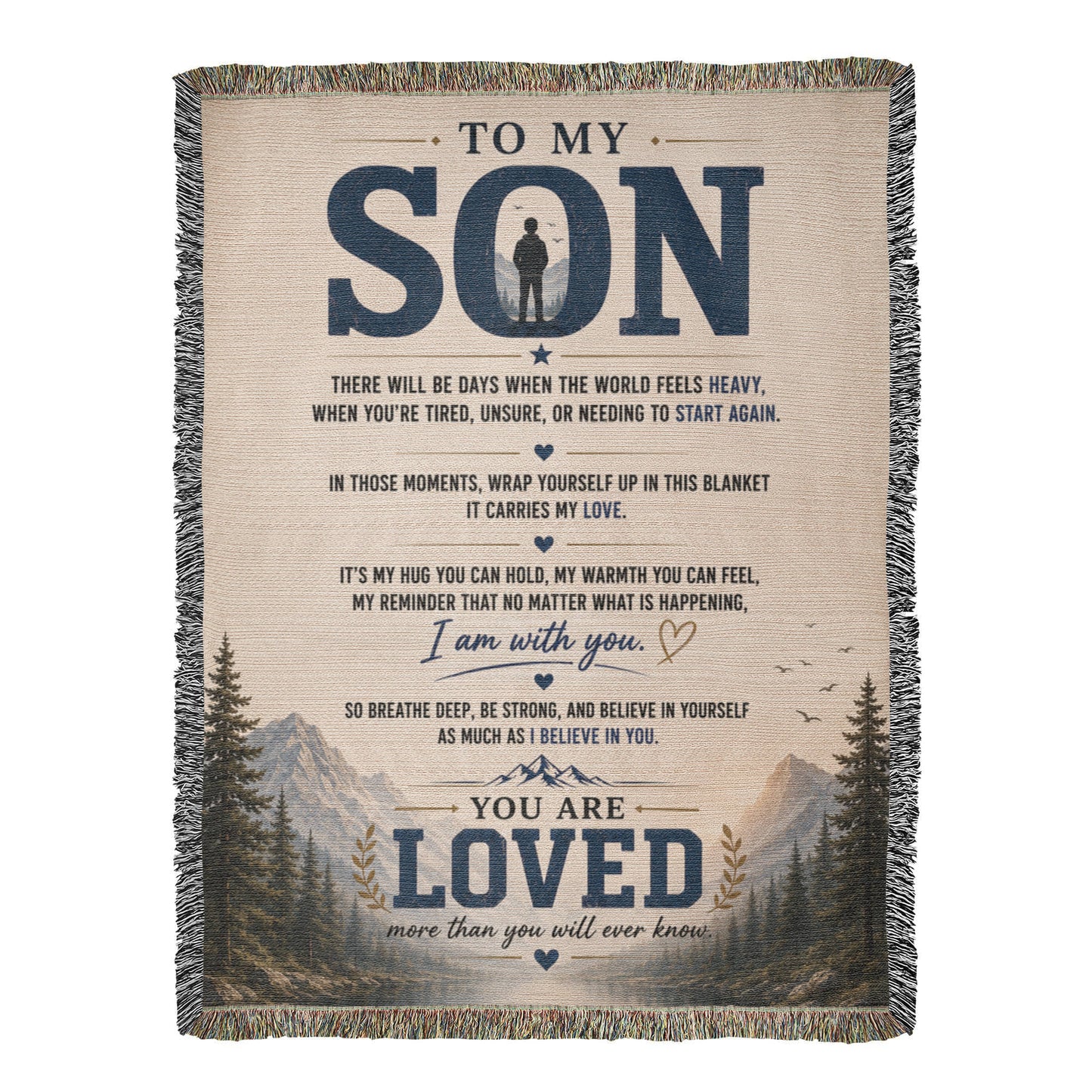To My Son – You Are Loved Inspirational Blanket | Meaningful Gift for Son, Graduation, Birthday & Life Encouragement