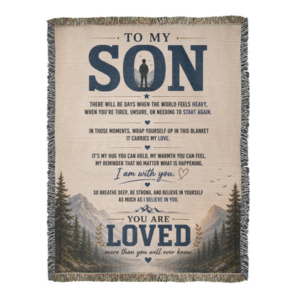 To My Son – You Are Loved Inspirational Blanket | Meaningful Gift for Son, Graduation, Birthday & Life Encouragement