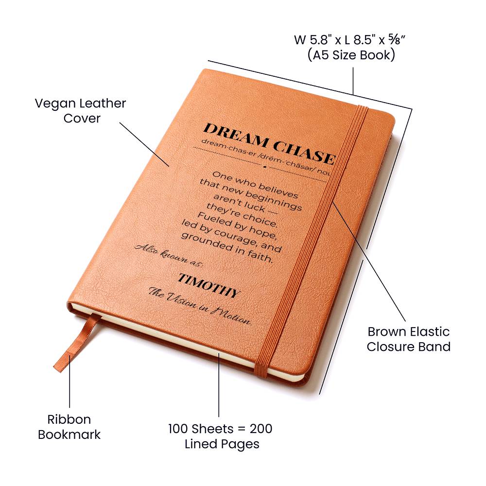 DREAM CHASER Journal – Daily Goal Planner & Manifestation Notebook for Ambition, Personalize, Customize Name
