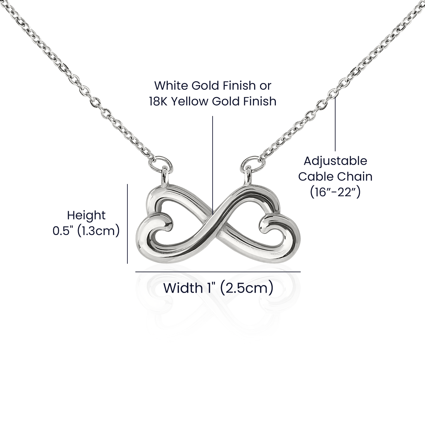 Mom & Daughter Infinity Heart Necklace Gift, Gold or Silver Sideways Infinity Pendant, Mother Daughter Jewelry Keepsake