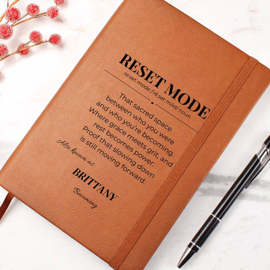 RESET MODE Productivity Journal – Daily Brain Dump & Mental Reset Stationery, Personalize, Customize Name