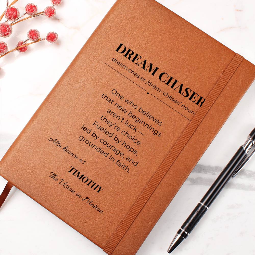 DREAM CHASER Journal – Daily Goal Planner & Manifestation Notebook for Ambition, Personalize, Customize Name