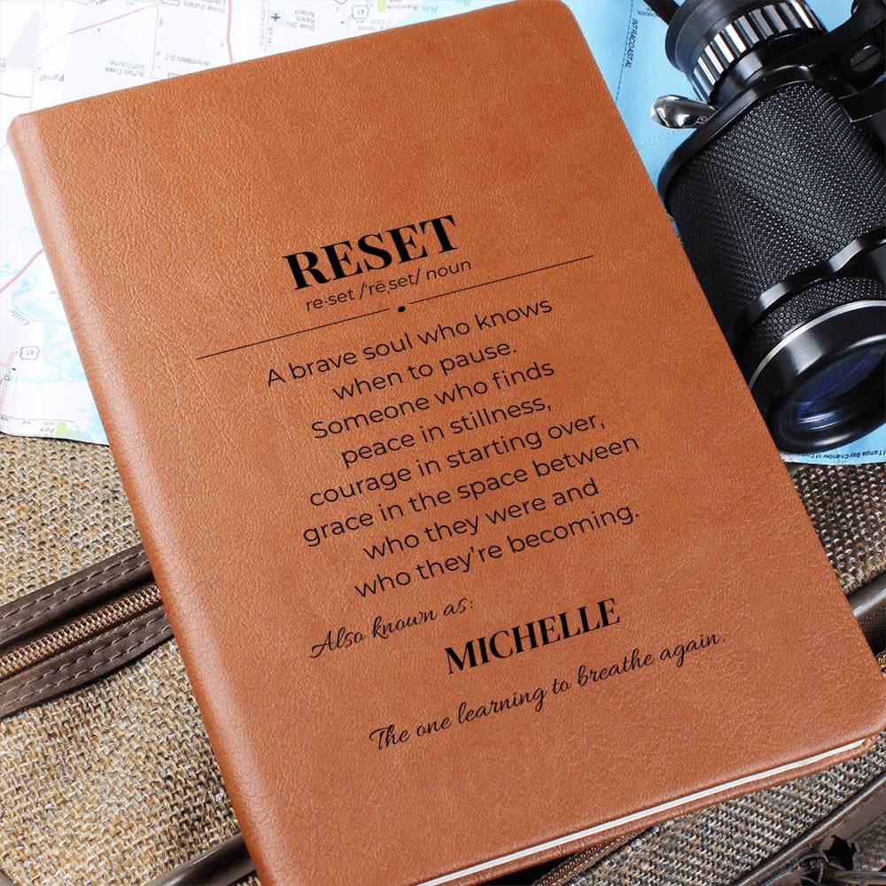 RESET Daily Reflection Journal – Mental Clarity & Goal Tracking Notebook, Personalize, Custom Name