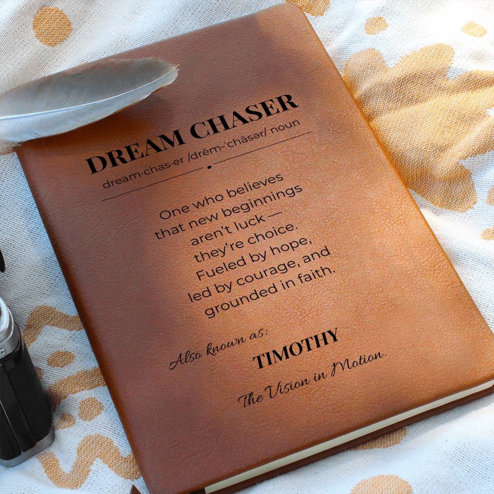 DREAM CHASER Journal – Daily Goal Planner & Manifestation Notebook for Ambition, Personalize, Customize Name