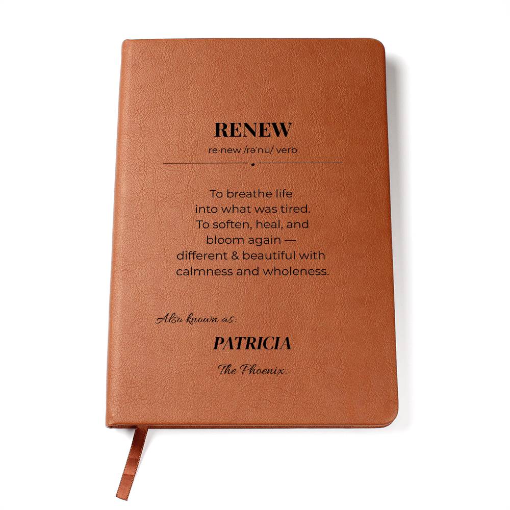 RENEW Self-Care Journal – Guided Daily Reflection for Positivity & Fresh Starts, Personalize, Custom Name