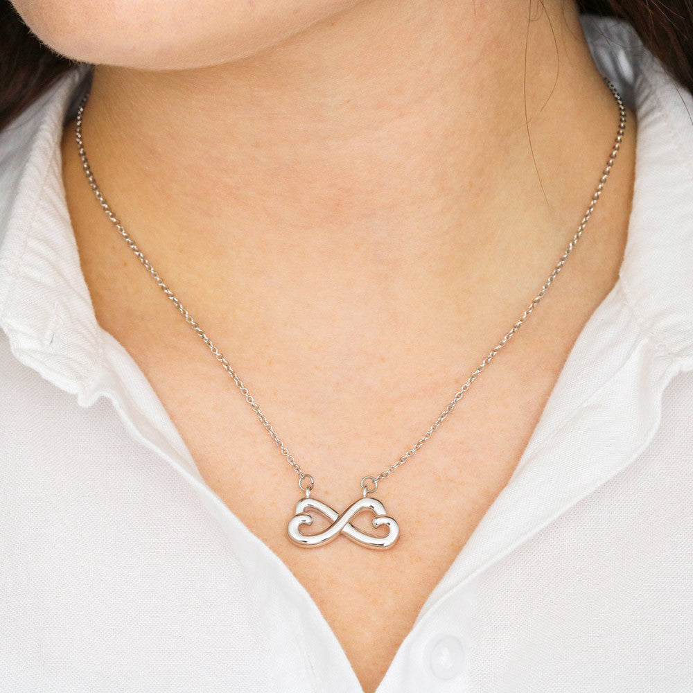 Mom & Daughter Infinity Heart Necklace Gift, Gold or Silver Sideways Infinity Pendant, Mother Daughter Jewelry Keepsake