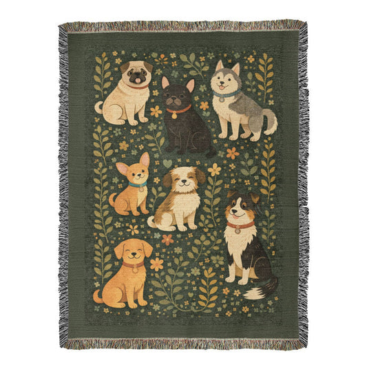 Dog Lover Gift – Heirloom Woven Blanket for Home Decor