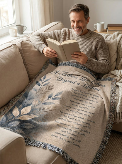 A Father’s Love Memorial Woven Blanket | Sympathy Gift for Dad