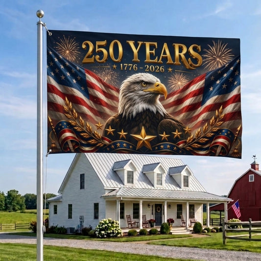 America 250 Flag, 1776 to 2026 Bald Eagle Flag, 250th Anniversary Patriotic Decor, Fourth of July Flag, Veteran Gift