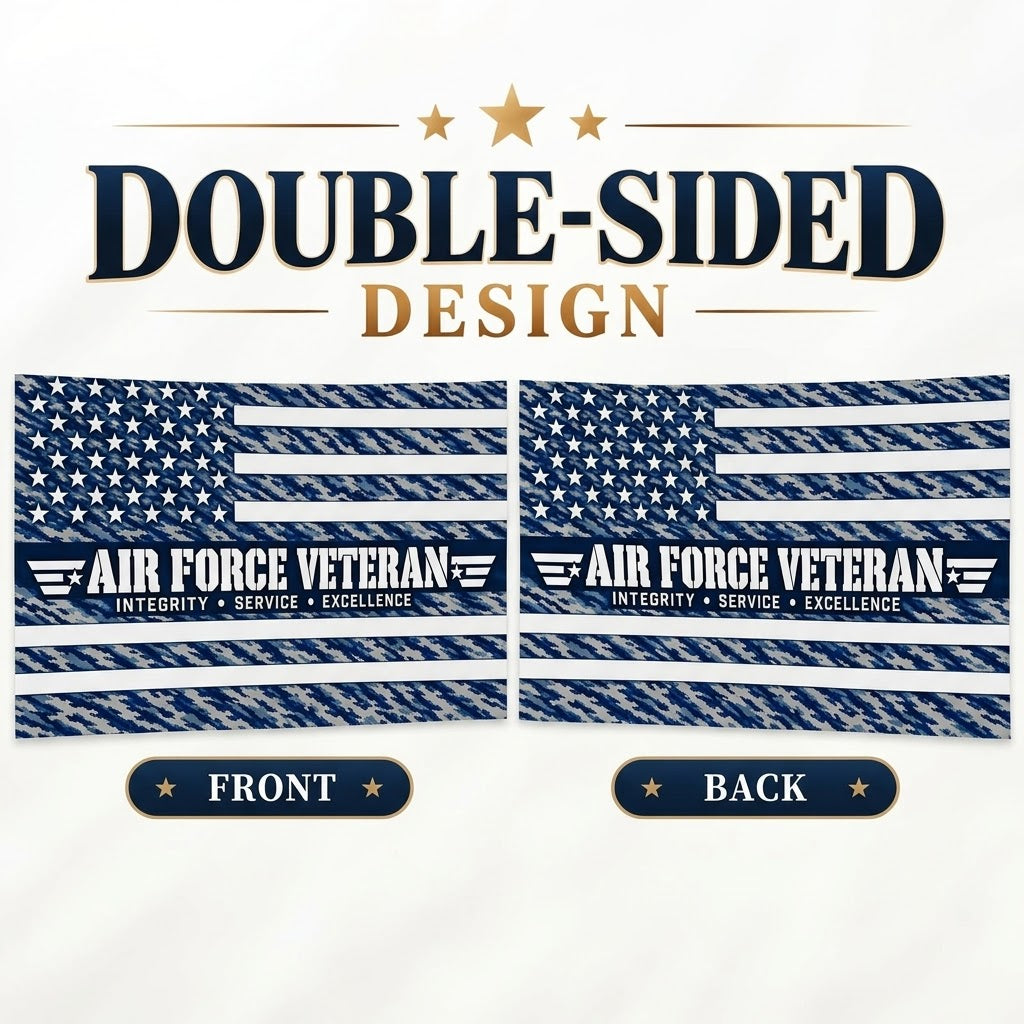 Air Force Veteran Flag – Blue Tiger Stripe Camo Military Flag