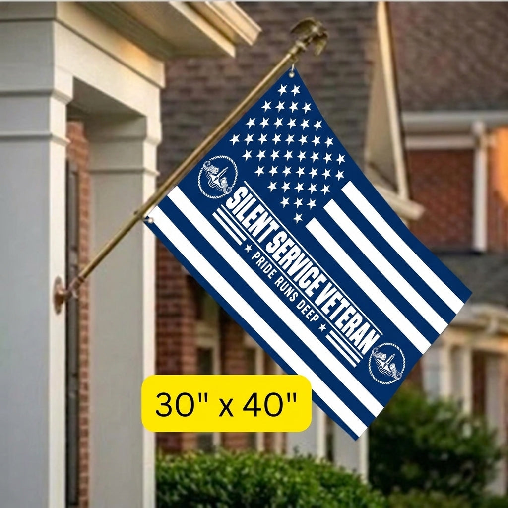Silent Service Veteran Flag – Double-Sided U.S. Navy Honor Banner