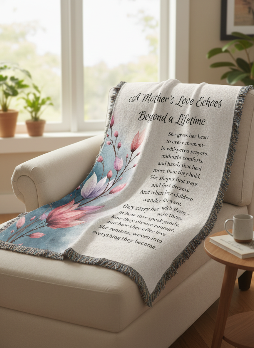 A Mother's Love Echoes Beyond a Lifetime | Memorial Poem Poster for Mom