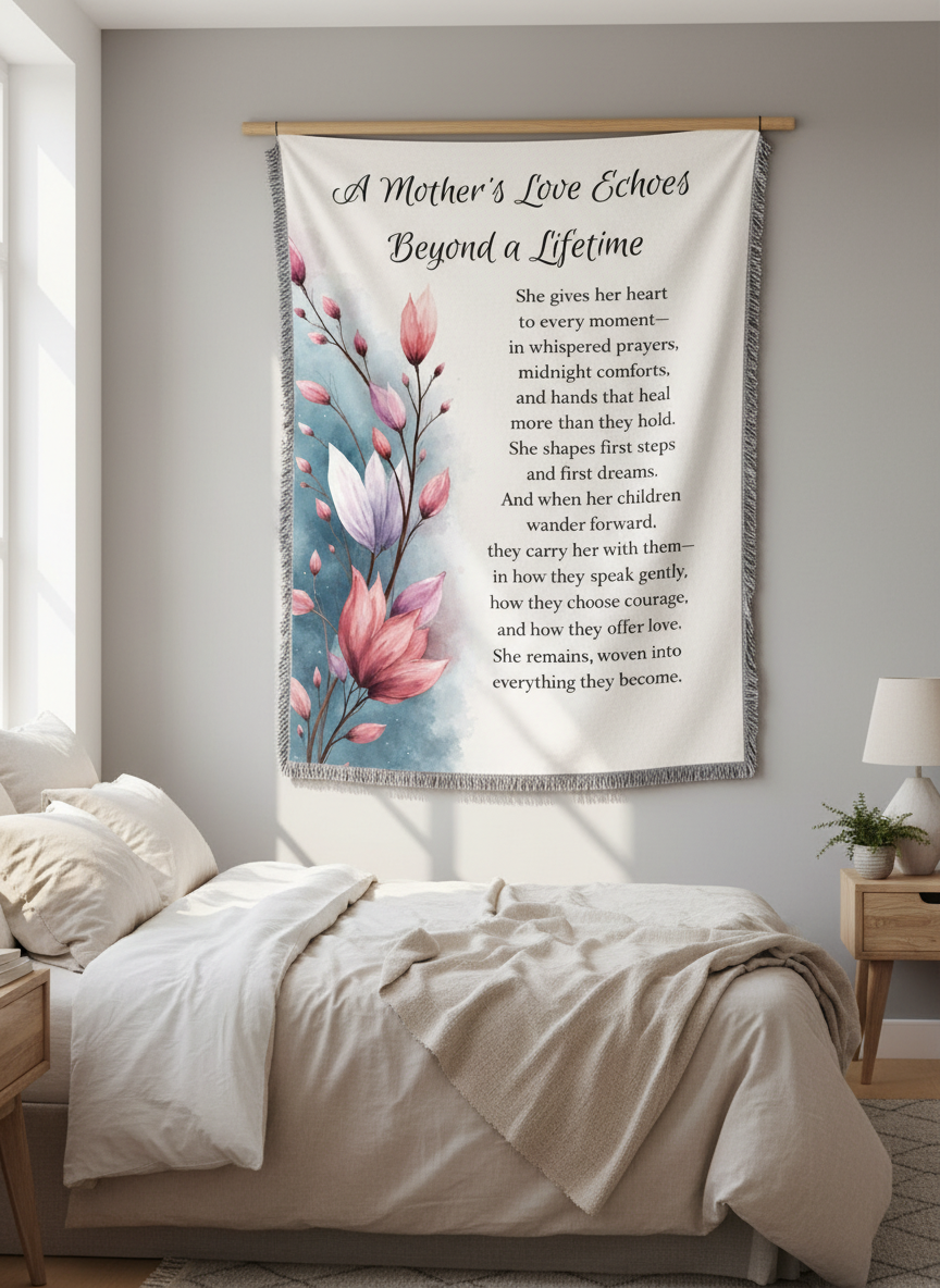 A Mother's Love Echoes Beyond a Lifetime | Memorial Poem Poster for Mom