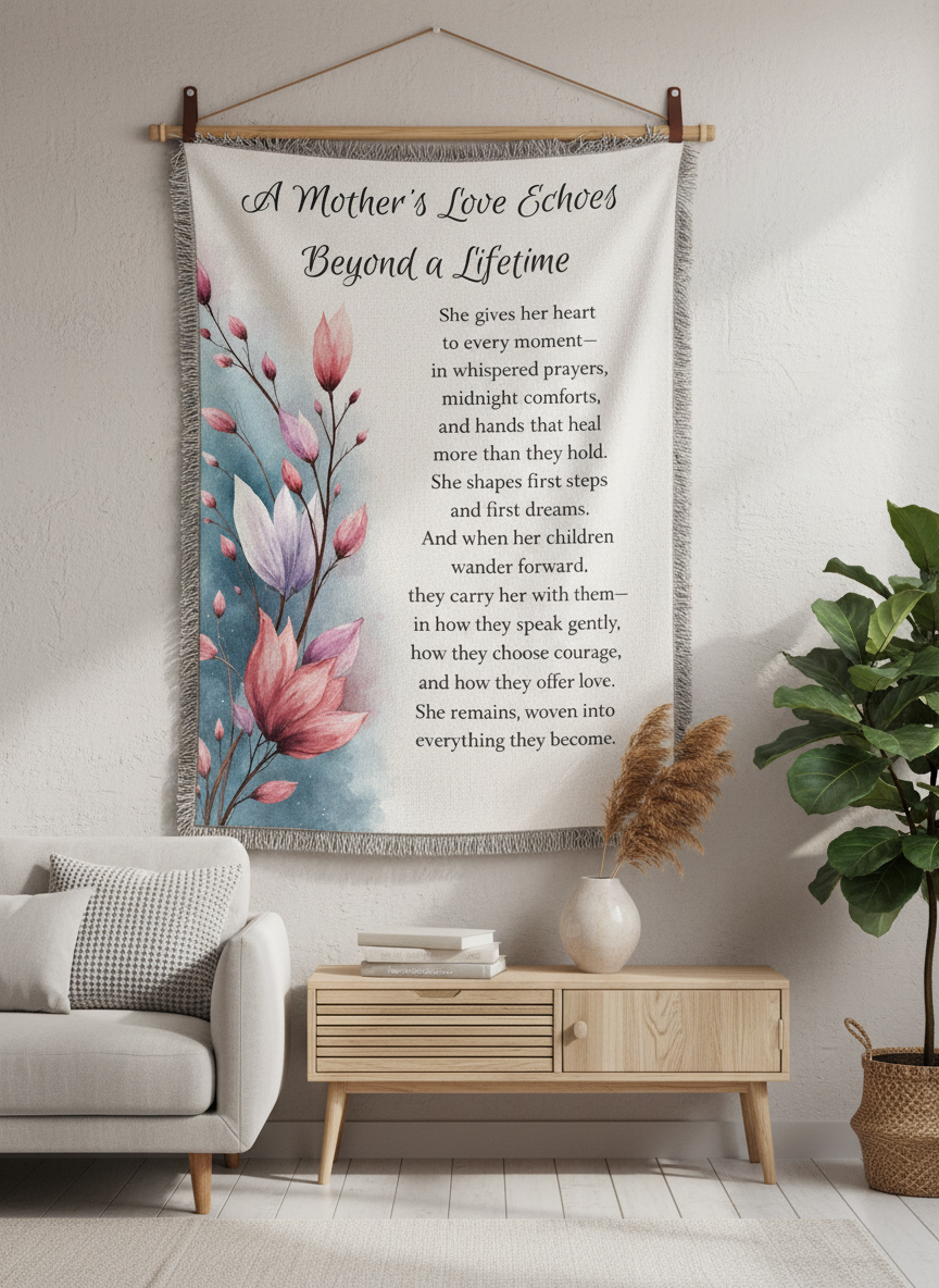 A Mother's Love Echoes Beyond a Lifetime | Memorial Poem Poster for Mom
