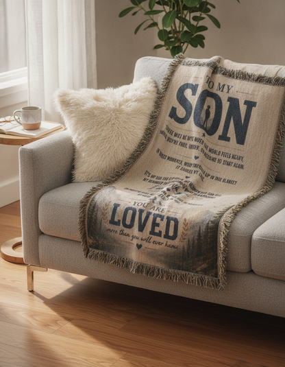 To My Son – You Are Loved Inspirational Blanket | Meaningful Gift for Son, Graduation, Birthday & Life Encouragement