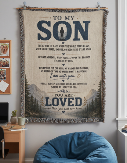 To My Son – You Are Loved Inspirational Blanket | Meaningful Gift for Son, Graduation, Birthday & Life Encouragement