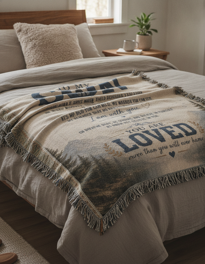 To My Son – You Are Loved Inspirational Blanket | Meaningful Gift for Son, Graduation, Birthday & Life Encouragement