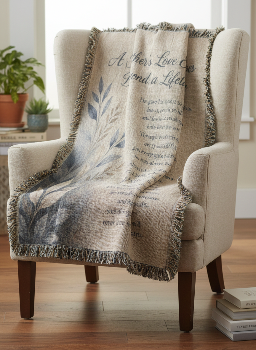 A Father's Love Echoes Beyond a Lifetime | Memorial Gift for Dad | Remembrance Blanket