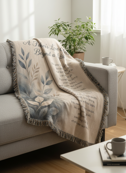 A Father's Love Echoes Beyond a Lifetime | Memorial Gift for Dad | Remembrance Blanket