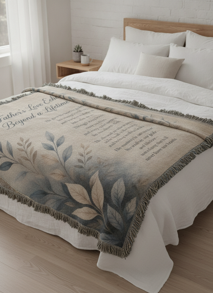 A Father's Love Echoes Beyond a Lifetime | Memorial Gift for Dad | Remembrance Blanket