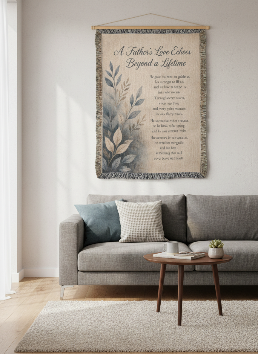 A Father's Love Echoes Beyond a Lifetime | Memorial Gift for Dad | Remembrance Blanket