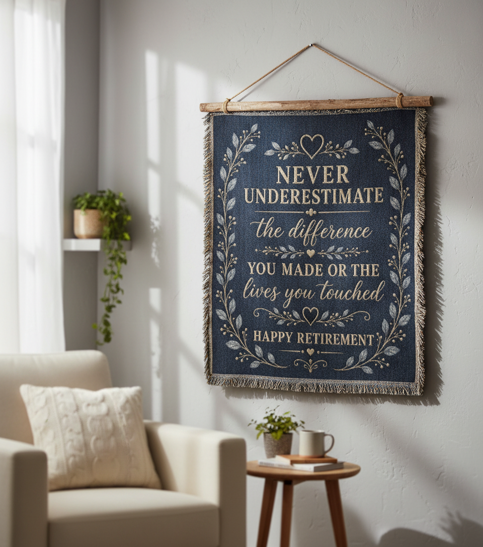 Retirement Gift Blanket | Never Underestimate the Difference You Made | Retirement Keepsake Throw