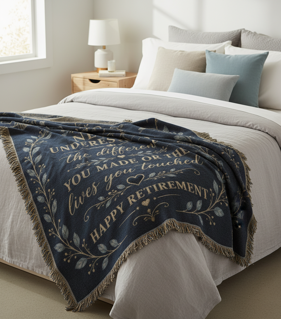 Retirement Gift Blanket | Never Underestimate the Difference You Made | Retirement Keepsake Throw