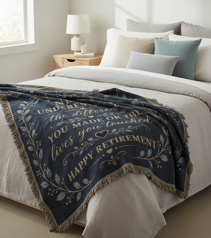 Retirement Gift Blanket | Never Underestimate the Difference You Made | Retirement Keepsake Throw