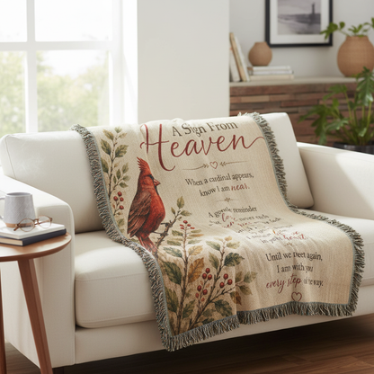 A Sign From Heaven Cardinal Memorial Blanket | Sympathy Gift