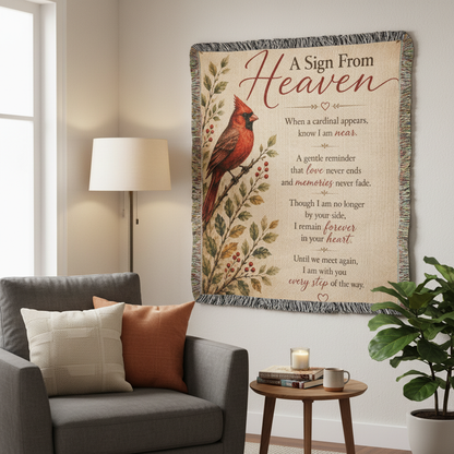 A Sign From Heaven Cardinal Memorial Blanket | Sympathy Gift